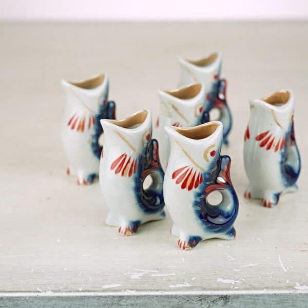 bicchieri da liquore in ceramica pesci 6pz