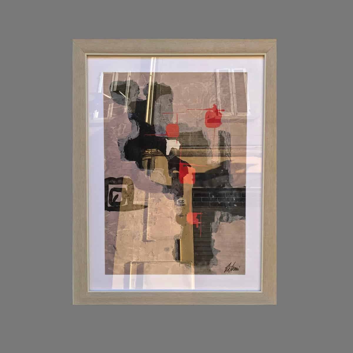 Enrico De Tomi e lo spazio inquieto degli anni Settanta 1 Pittura su cartoncino di Enrico De Tomi in cornice