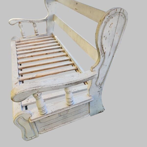 divano da esterno in legno massello vintage ann 40 -50 - immagine 6