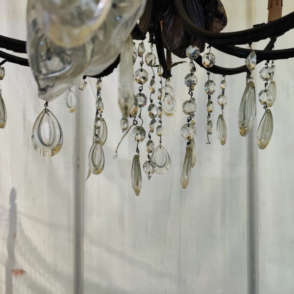 lampadario vintage cristalli goccia - immagine 2