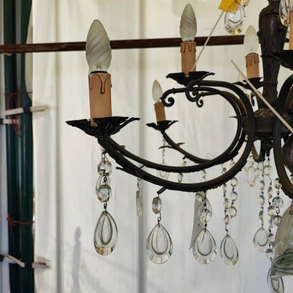 lampadario vintage cristalli goccia - immagine 4