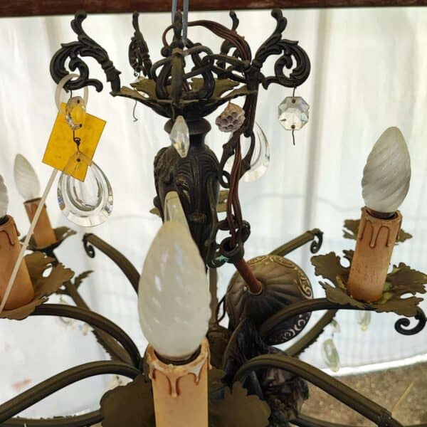 lampadario vintage cristalli goccia - immagine 5