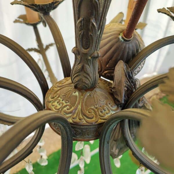 lampadario vintage cristalli goccia - immagine 9