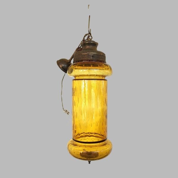 lampadario vintage in vetro soffiato, italia anni 50 - 60