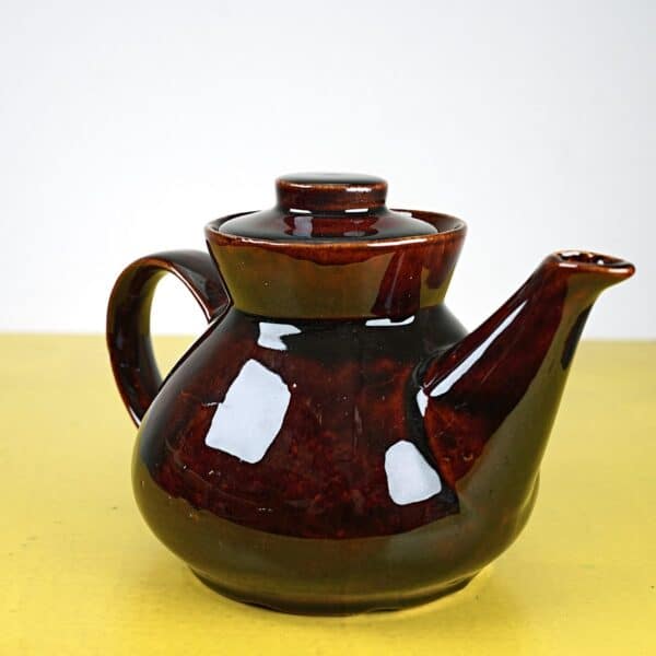 teiera ep ceramica smaltata marrone - immagine 2