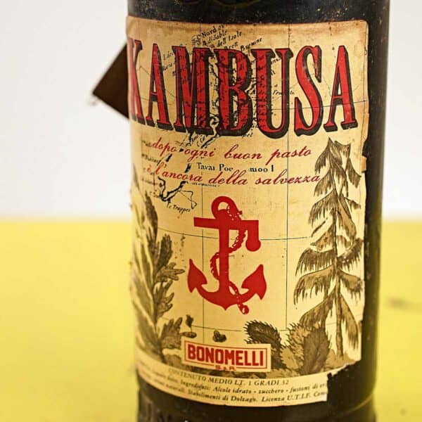 bottiglia liquore kambusa bonomelli vintage da collezione - immagine 2