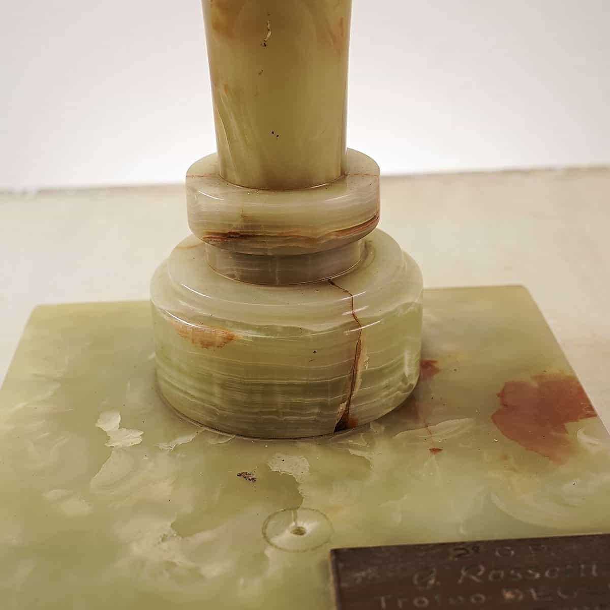 trofeo di gara vintage in onice e metallo - immagine 6