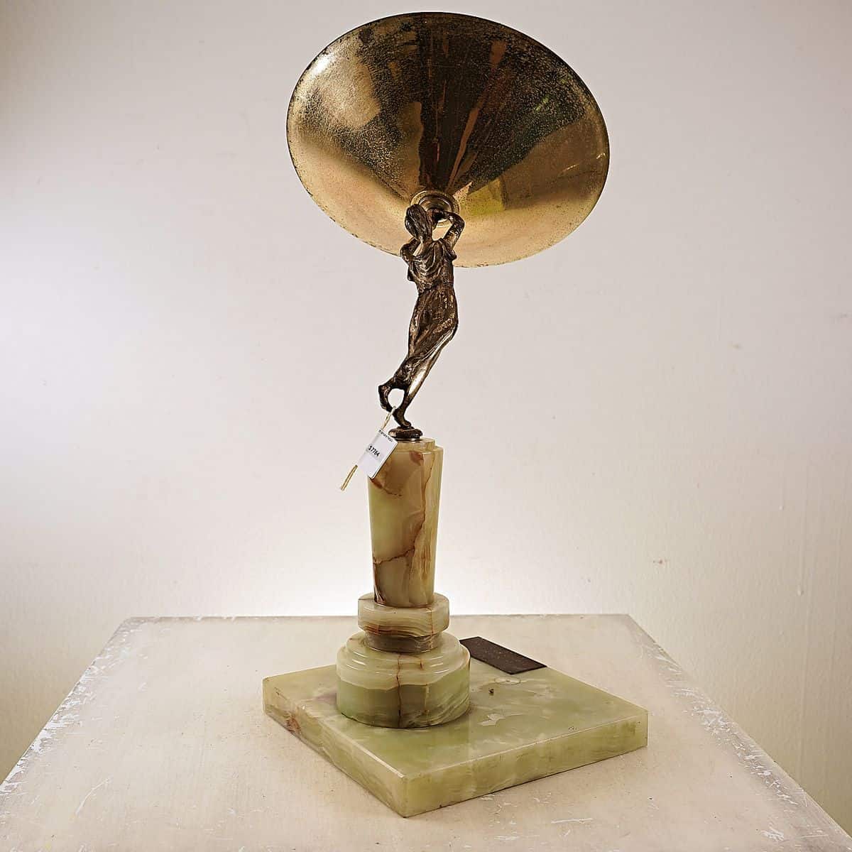 trofeo di gara vintage in onice e metallo - immagine 7