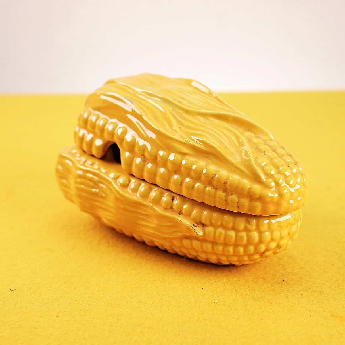 zuccheriera vintage in ceramica a forma di pannocchia