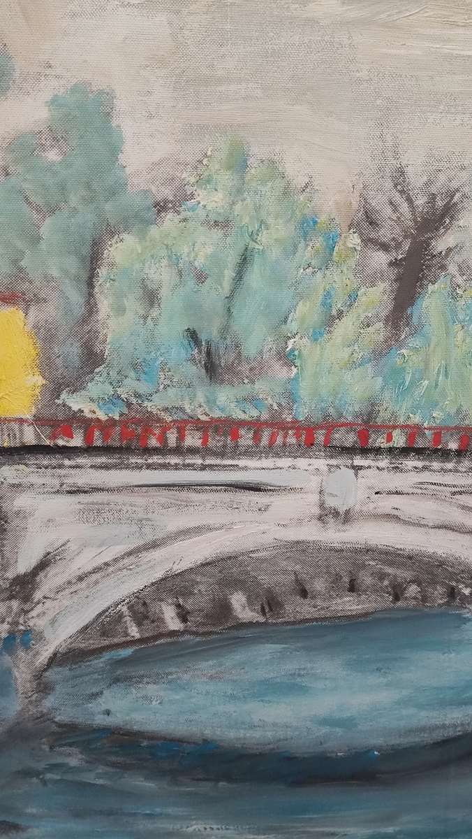 Angelo Del Bon nel 1936: la pittura che fa respirare il paesaggio 2 Particolare dell'opera a olio su tela datata 1936