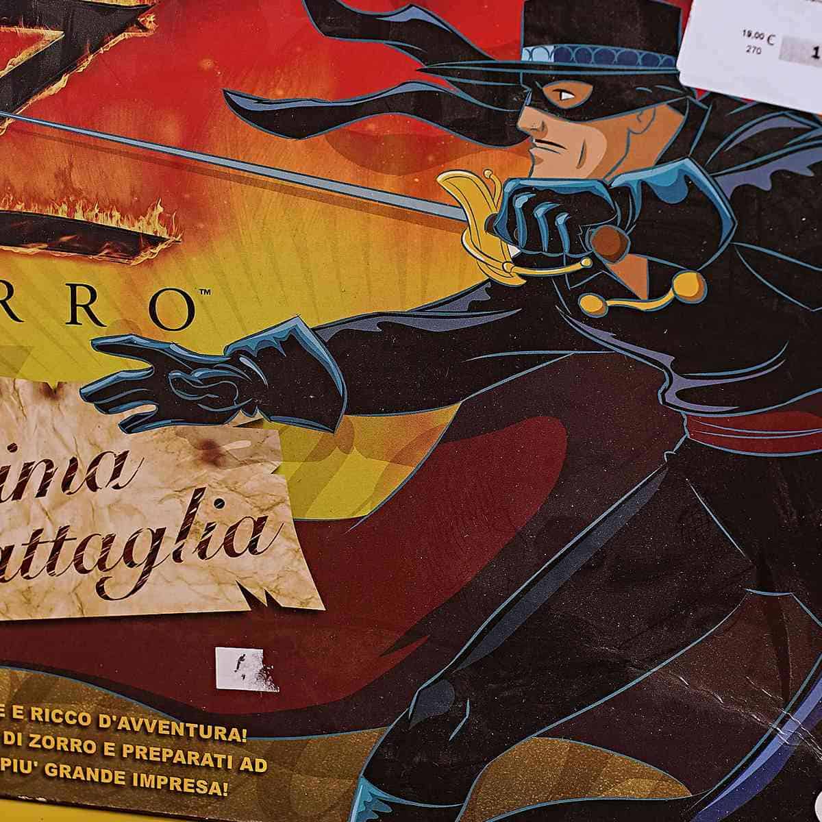 La Z sul tavolo: Zorro, avventura e immaginario dei giochi 1 Scatola del gioco da tavolo Zorro vista in dettaglio