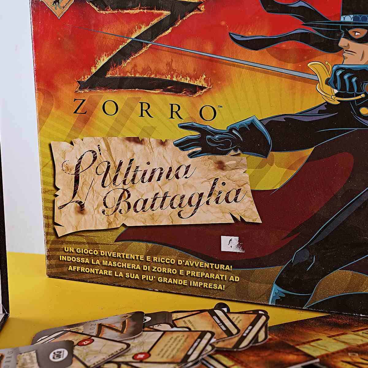 La Z sul tavolo: Zorro, avventura e immaginario dei giochi 2 Dettaglio della confezione di gioco ispirato a Zorro