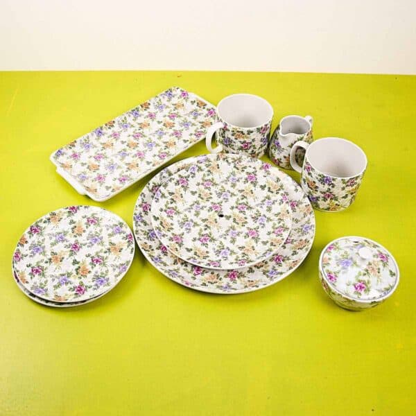 set ceramica franco pozzi decoro sanremo, 7 pezzi