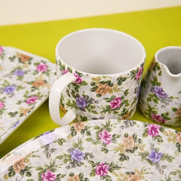 set ceramica franco pozzi decoro sanremo, 7 pezzi - immagine 4