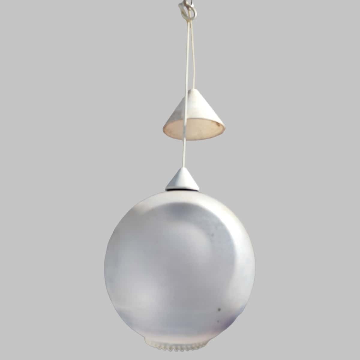 Lustre Vintage En Verre Travaillé, Style Italien, Boule 40 Cm, Ampoule E27, Lumière Chaude