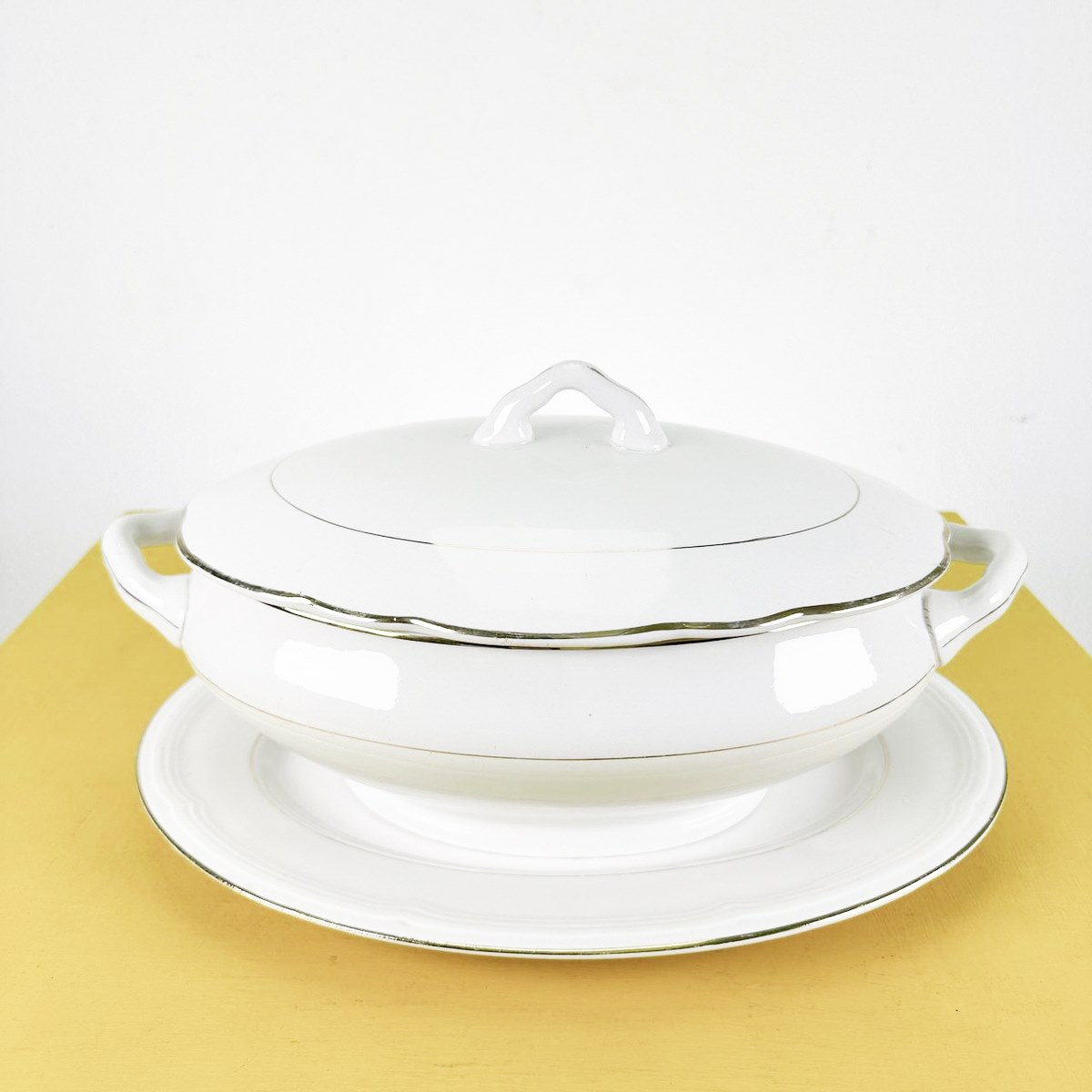 zuppiera con piatto ovale primi 900 società ceramica richard