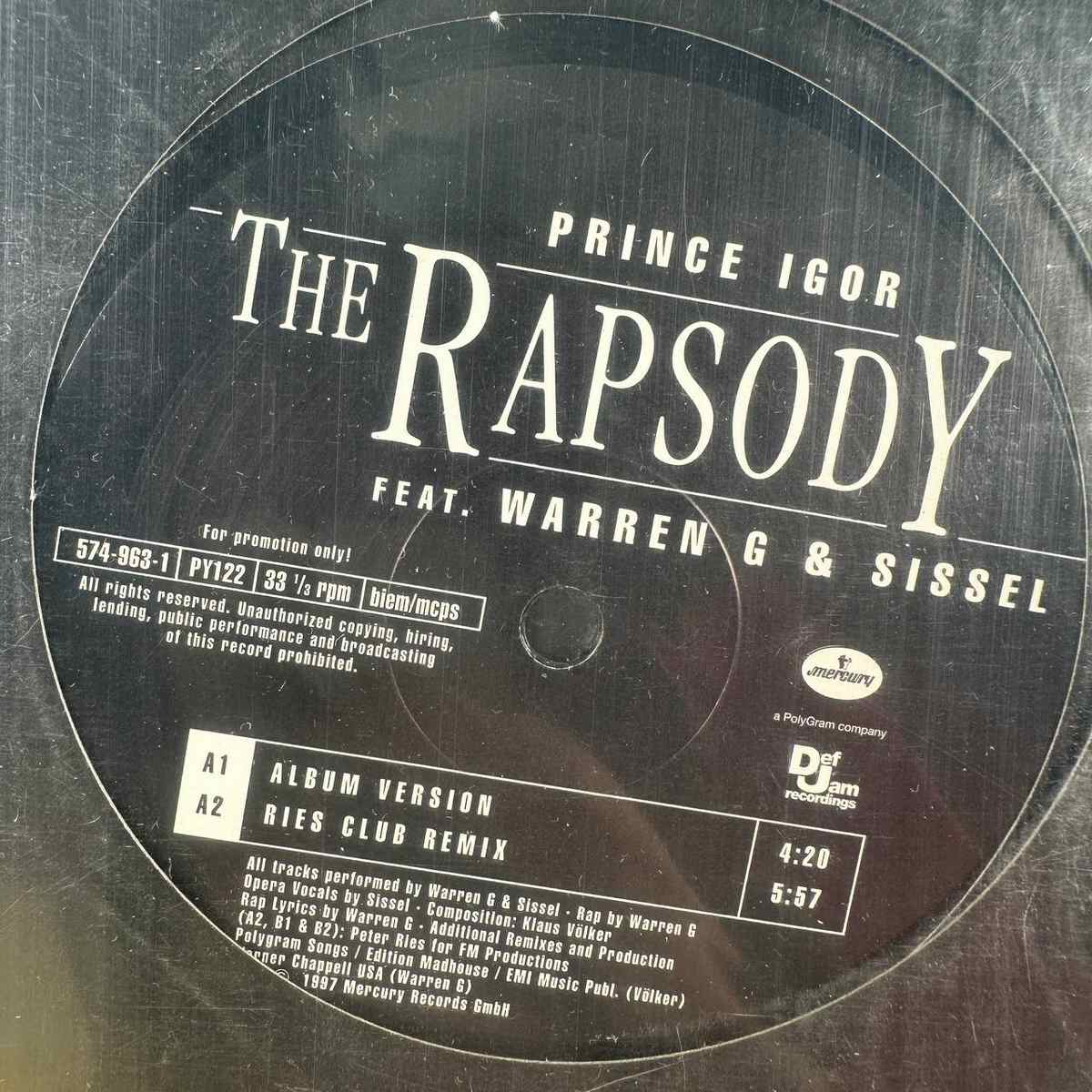 Un coro russo, un beat californiano: la storia di “Prince Igor” in vinile 1 Prince Igor vinile con etichetta e superficie del disco