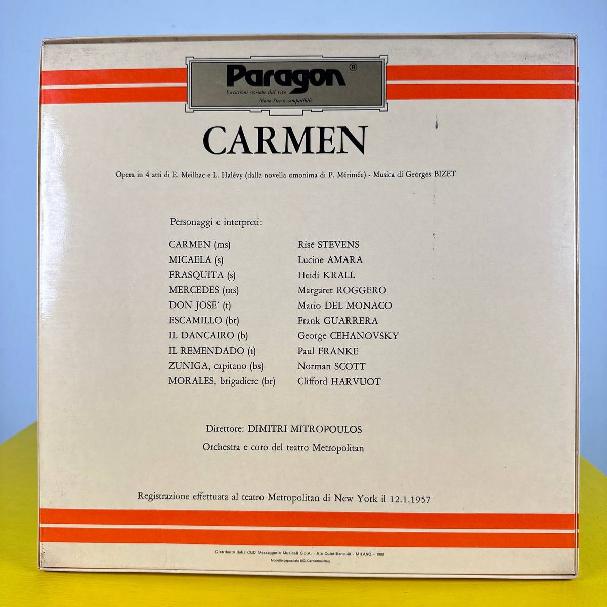 Carmen in vinile: quando l’opera intera entrò nel salotto 1 Cofanetto Carmen in vinile con tre LP