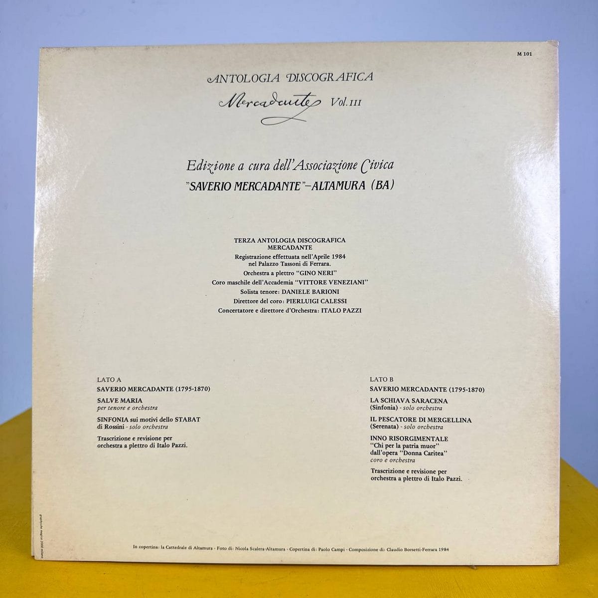 Un disco nero, un teatro intero: ascoltare Saverio Mercadante in vinile 1 Disco dedicato a Saverio Mercadante in formato LP 33 giri