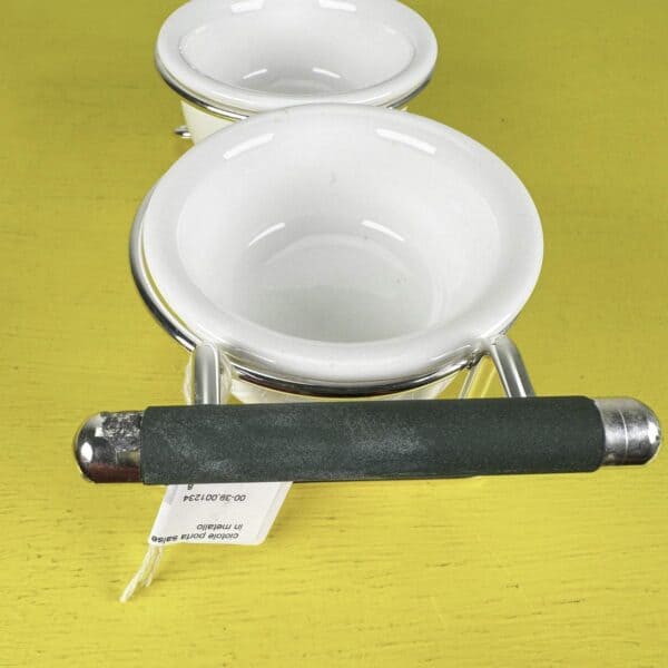 ciotole porta salse in ceramica con base in metallo - immagine 4