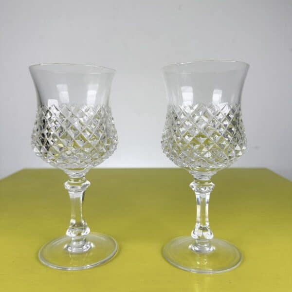 bicchieri calici vintage in cristallo, 2 pezzi