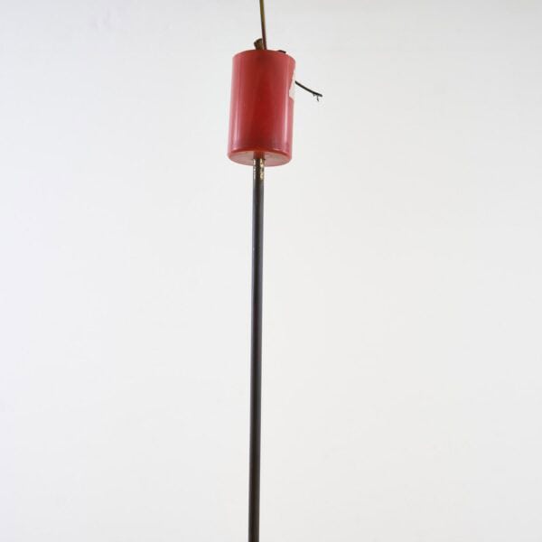 lampadario anni 60 con boccia in vetro opalino - immagine 3
