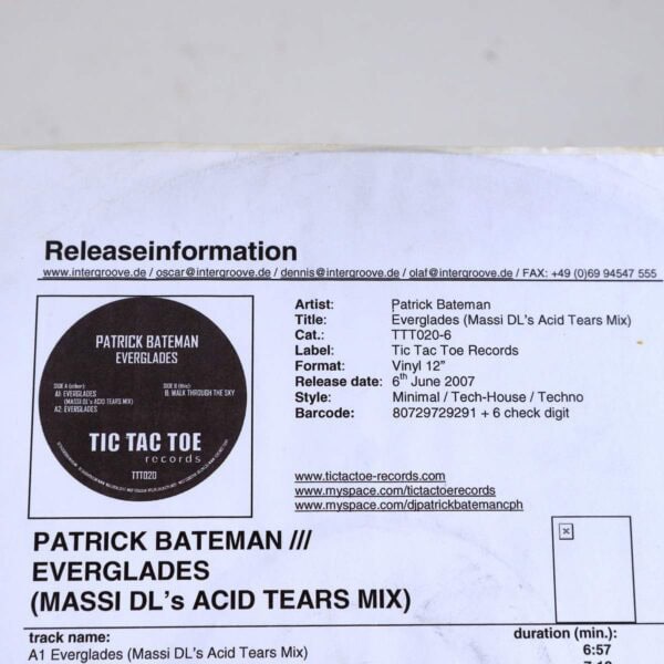 patrick bateman - VINILE lp 33 - immagine 2
