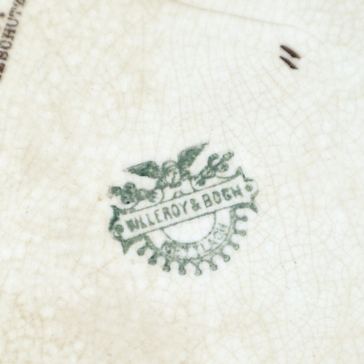 raro piatto decorativo in ceramica willeroy & boch geschutzt, con decoro svastica - immagine 9