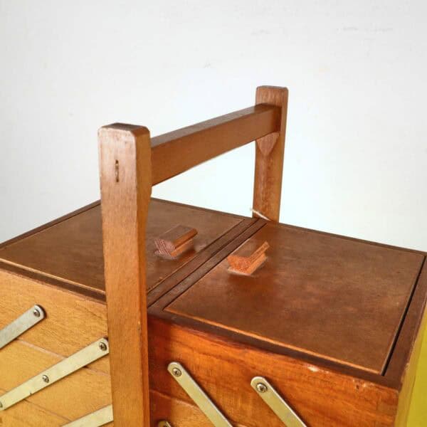 cestino vintage da cucito in legno - immagine 2