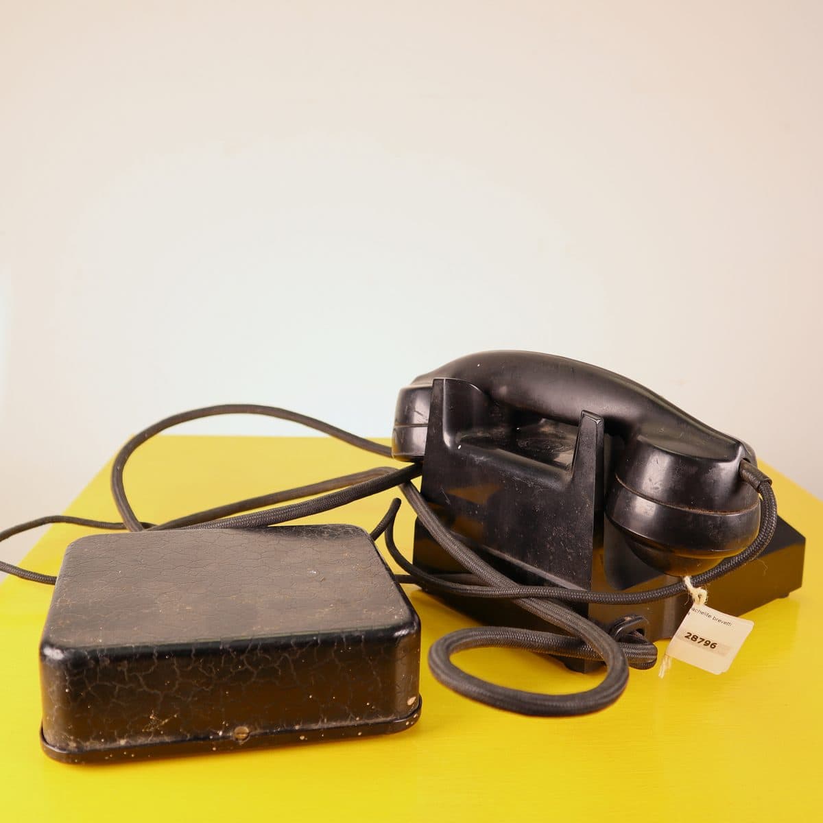 Telefono retrò antico montato a parete, telefono con cavo vintage Tel§|Fono antico con retroilluminazione blu [rame rosso