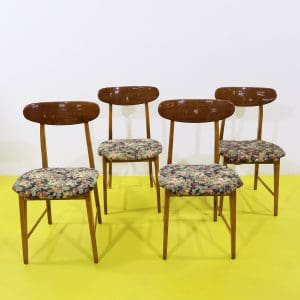 Ultimi arrivi 6 Sedie eleganti in legno con seduta floreale imbottita set 4