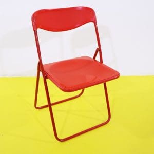 Ultimi arrivi 9 Sedia pieghevole in plastica rossa struttura in metallo
