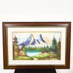 Ultimi arrivi 9 Quadro olio su tela paesaggio montano con lago firmato T. Rossi