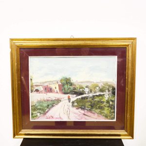 Ultimi arrivi 14 Quadro vintage olio su tela paesaggio cornice dorata Vito