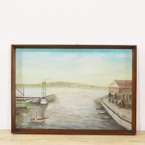 Ultimi arrivi 7 Quadro olio su tela porto barche case firmato Sasan
