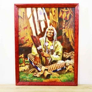 Ultimi arrivi 22 Quadro olio su tela capo indiano Holy Man of the Blackfeet firmato Reinhold