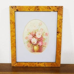 Ultimi arrivi 28 Dipinto olio su tela con fiori cornice legno radica