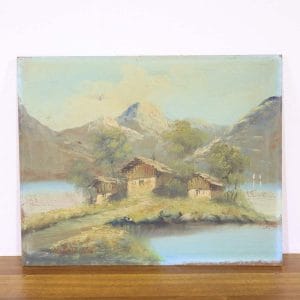 Ultimi arrivi 26 Dipinto raro olio su pannello paesaggio montano firmato Brizioli