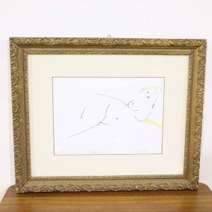 Ultimi arrivi 17 Litografia nudo femminile a linea firmata Mertens numerata in cornice dorata