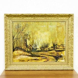 Ultimi arrivi 22 Dipinto a olio paesaggio rurale con alberi spogli firmato Passerini
