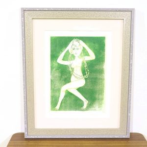 Litografia Remo Brindisi nudo femminile verde firmata numerata 35/50