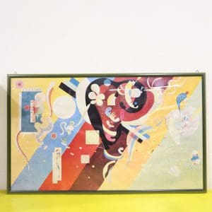 Poster Kandinsky Composition IX astratto multicolore in cornice verde