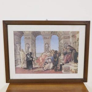 Stampa La Calunnia di Botticelli in cornice di legno scuro